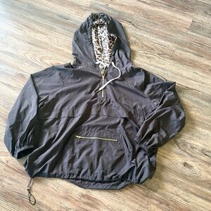 Main Strip Black and Cream Leopard Print Jacket